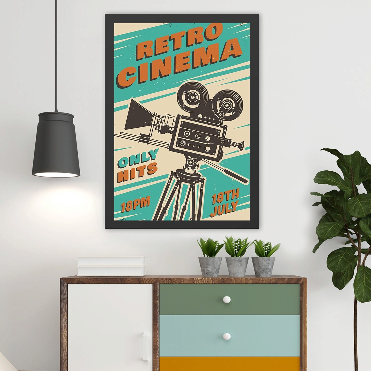 Tablou decorativ, Retro Cinema 2 (40 x 55), Polistiren, Multicolor - imagine 3